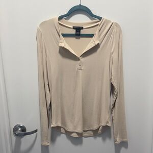 Elegant Beige Long Sleeve Top